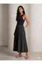 Women's Black Aerobin Skirt with Elastic Waist and Pockets - 2