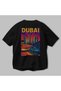 Dubai Uae Black Oversize Country City Back Printed Unisex T-Shirt 100% Cotton Premium - 3