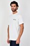 Men Crew Neck Short Sleeve Embroidered Logo T-Shirt, Off White - 2