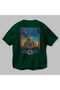 Taj Mahal India Green Oversize Country City Back Printed Unisex T-Shirt 100% Cotton Premium - 3
