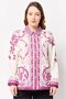 Women Pointed Collar Long Sleeve Floral Print Shirt, Multicolor
