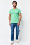 Jeans Men Crew Neck Short Sleeve Brand Logo T-Shirt, Green - 2