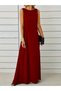 Women's Sleeveless Boat Neck Maxi Janjan Crepe Dress
