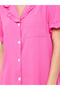 Pink Textured Shirt And Pyjama Set - 3