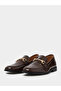 Brown Croc Textured Bit Loafers - 2