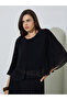 Black Pleated Blouse And Maxi Skirt Co-Ord Set - 2