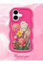 iPhone 16 Plus Compatible Case with Camera Protection Red Silicone Couple Phone Case with Floral Pattern - 2