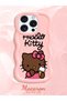iPhone 15 Pro Compatible Case with Camera Protector Pink Silicone Couple Phone Case Kitty Pattern - 2