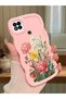 Redmi 9C Compatible Case Camera Protector Pink Silicone Couple Phone Case Floral Pattern