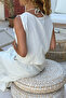 Beige Sleeveless Gathered Cotton Crop Fit Woven Blouse 50 45 - 2