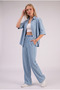 Women's Tencel Fabric Half Sleeve Shirt Pants Denim Set - 2