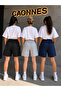 3-Piece Shorts for Women (Black-Grey-Navy Blue) Oversize Summer Shorts Anti-Sweat - 2