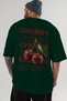 Cherry Oversize Back Printed Green T-Shirt Unisex %100 Cotton Premium Design Streetwear - 6