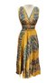 Yellow Color Halter Neck Open Back Silk Dress