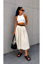 Women's Poplin Skirt with Belt and Pockets