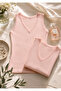 Women's 2-Piece Lace Detailed Viscose Lycra Undershirt - V-Neck Ribbed Camisole Undershirt
