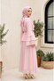 Cupra Set with Ruffled Front, Spanish Sleeve Lining, and Lace-Up Skirt - Powder - 5