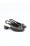 Women's Genuine Leather Heeled Shoes Black Patent Leather - 4