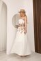 Coffee Floral Patterned Strappy Dress Cream - 3