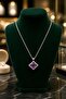 Luxurious Figured Statement Necklace with Zircon Stones - 2