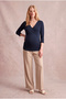 Maternity Black Double Breasted V-Neck Long Sleeve Blouse Emerson - 4