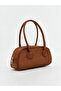 Brown Leather Look Women's Shoulder Bag - 2