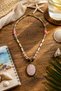 Natural Stone Pink Quartz and Sea Breeze Design Handmade Women's Necklace - 2