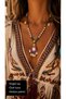 Natural Stone Evil Eye Mirrored Bohemian Authentic Handcrafted Bead Detailed Women's Necklace