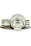Stone Lain Brasa Modern Stoneware 16 Piece Dinnerware Sets, Plates and bowls Sets, Dish Set for 4, Light Green