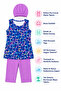 35007-26 Girls' Sleeveless Swimwear Set with Cap, Quick-Drying, Stretchy Fabric - 7