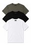 Set of 3 Men's White-Black-Khaki Slim Fit Crew Neck Basic T-Shirts