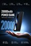 بنك طاقة محمول سريع الشحن بسعة 20000 مللي أمبير، شاحن محمول، أقصى طاقة إخراج 120 واط، مع شاشة LED، مناسب لأجهزة آيفون، وهواتف أندرويد، والأجهزة اللوحية.