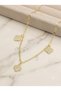 Stainless Steel Gold Women's Anklet with Clover Figure (Water Resistant) - 2