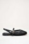 Women's Black Double-Strapped Mesh Short-Heeled Daily Comfortable Ballerinas - 3