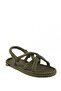 Bora Bora Women's Handmade Rope Drawstring Straw Sandals Beige - Khaki