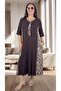 Leopard Printed Pocketed Full Lycra V-Neck Plus Size Cotton Viscose Summer Dress - 2
