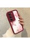 Redmi 15 5g Compatible Case Camera Protector Burgundy Silicone Couple Phone Case Floral Pattern - 3