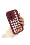 Xiaomi Redmi 13C Compatible Case Camera Protector Burgundy Silicone Couple Phone Case Floral Pattern - 3