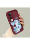 Vivo V50 Lite Compatible Case Camera Protector Burgundy Silicone Couple Phone Case Floral Pattern - 3