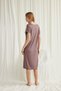 Brown Lace Nightgown, Women's Short-Sleeved Viscose Home Dress, V-Neck Guipure Nightgown, One-Piece Stylish Powder Pink Sleepwear - 3
