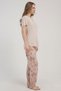 Women's Half Buttoned Short Sleeve Ecru Pajama Set C6T4N2215 - 2