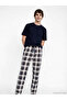 Esvab • Modern & Distinctive Standard Fit Checkered Embroidered Men's Pajama Bottoms - 2