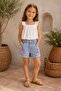 Girls' Embroidered Denim Bermuda Shorts