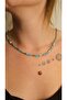 Gold Bone and Crystal Bead Necklace