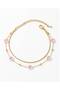 Zircon Pink Heart Stone Detailed Gold Chain Anklet