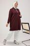 68057 Plus Size Half Zip Modal Tunic - Burgundy
