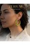 Trend Women's Steel Hoop Earrings with Silvery Green Transparent Acrylic Inside - 8