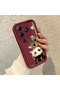Realme Note 60 Compatible Case Camera Protector Claret Red Silicone Couple Phone Case Cat Pattern - 3