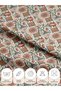 100% Cotton Satin Fabric 100X155 cm Cream Floor Tile Blue Floral Pattern Decorative Patchwork Fabric - 7