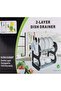 B Design Dish Drying Stand - Space-Saving 2 Tiers Dish Rack - Dishes Drying Stand with Removable Cutting Board Holder and Utensil Side Pocket for Spoons - Drainer for Kitchen Counter - 3